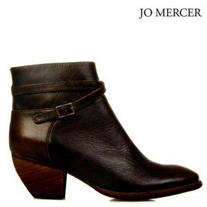 JO MERCER Zelda Brown Leather Heel Ankle Boots NEW